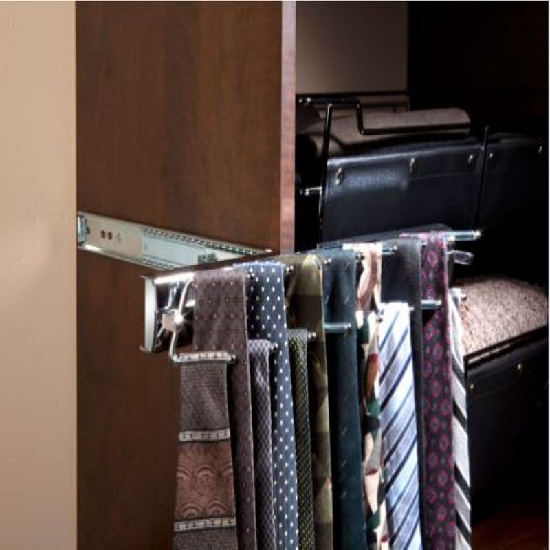 Rev-A-Shelf Sidelines 14 Pop Out Deluxe Belt and Tie Rack Crome， BRCPOSL-14-CR-1