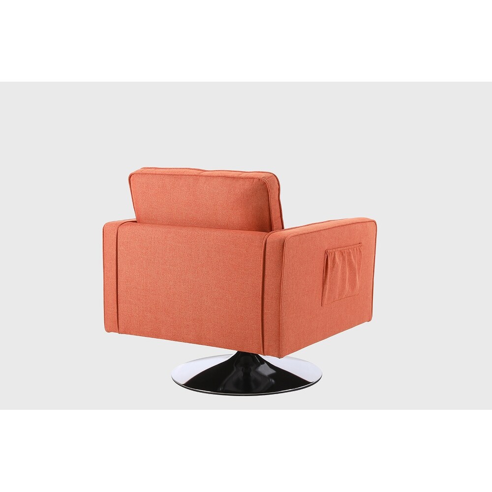 Modern Teddy Fabric Swivel Accent Chair