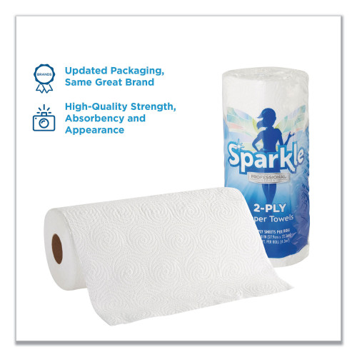 Georgia-Pacific Sparkle ps Perforated Paper Towels， 2-Ply， 11x8 4/5， White，70 Sheets，30 Rolls/Ct (2717201)