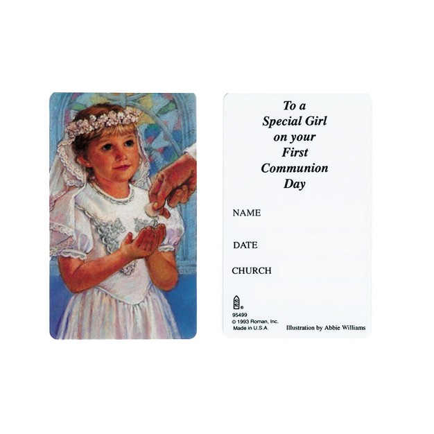 Roman Club Pack Of 50 Girl x27 s First Communion Keepsake Cards 95499