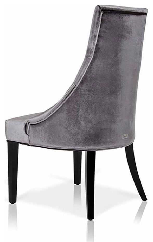 Modrest Charlotte 18 quotWood  ampVelvet Dining Chair in Gray (Set of 2)   Transitional   Dining Chairs   by Homesquare  Houzz