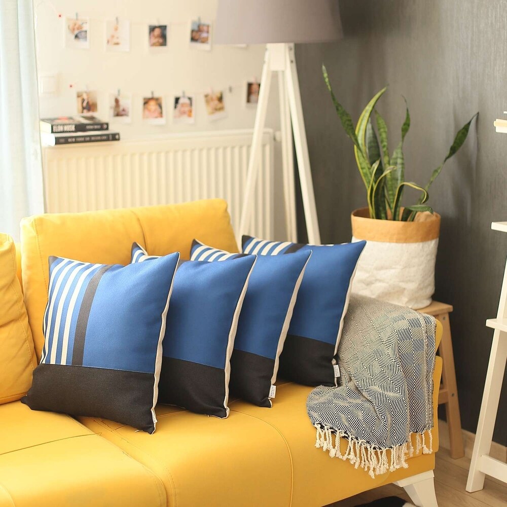 Blue and Black Printed Pillow Covers