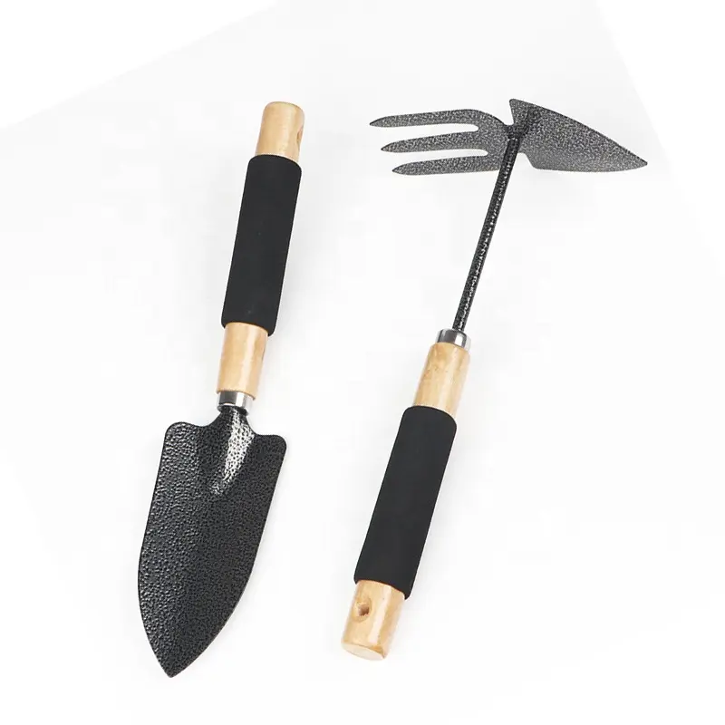 Small Garden Hand Tools Wooden Handle Garden Tool Set With Heavy Duty Narrow Gardening Hand Trowel Multifunction Tool Kit