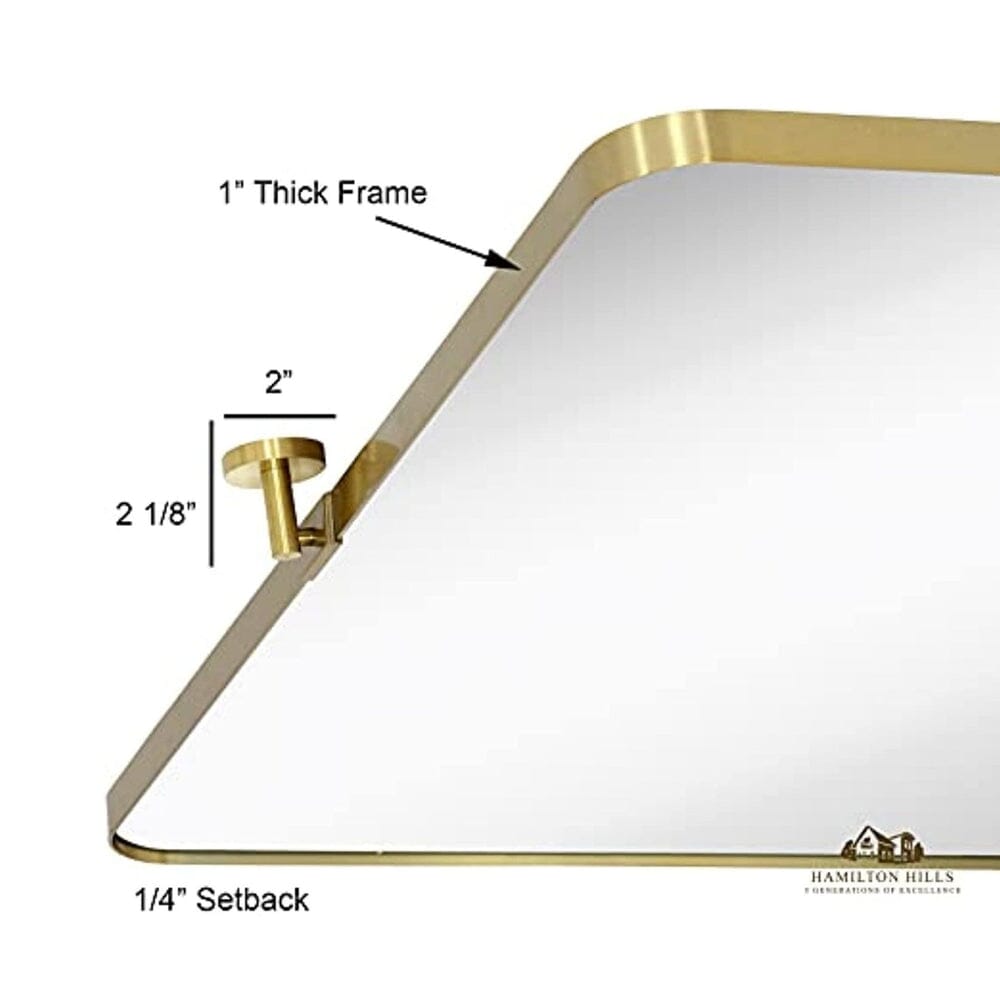 Gold Metal Surrounded Round Pivot Mirror 24