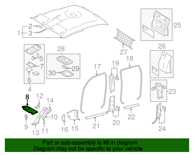 Genuine OE Toyota Sun Visor [Left] - 74320-35C50-B0