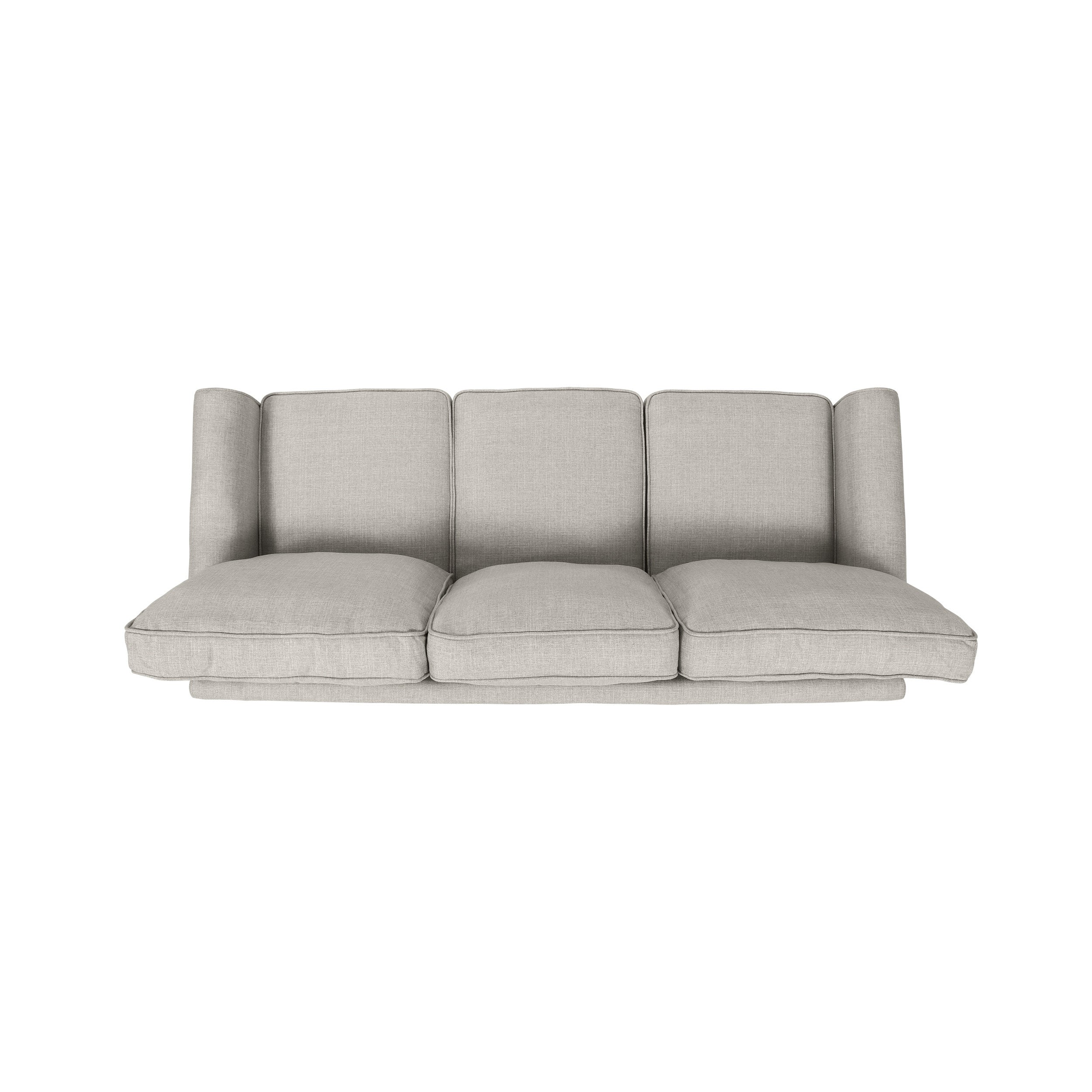 Bridget Contemporary Scrolled Arm Upholstered Fabric Sofa with Tonal Piping