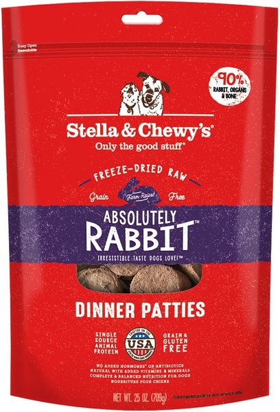 Stella and Chewy's Absolutely Rabbit Dinner Patties Freeze-Dried Raw Dog Food