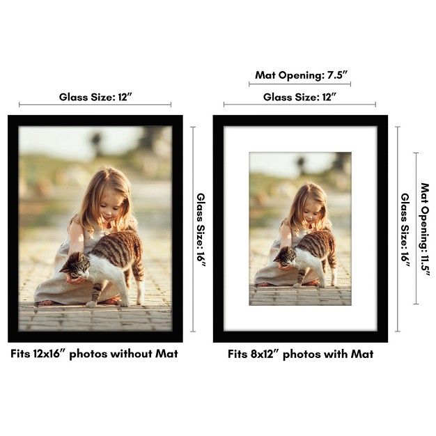 Americanflat Picture Frame With Mat Wood With Glass Cover