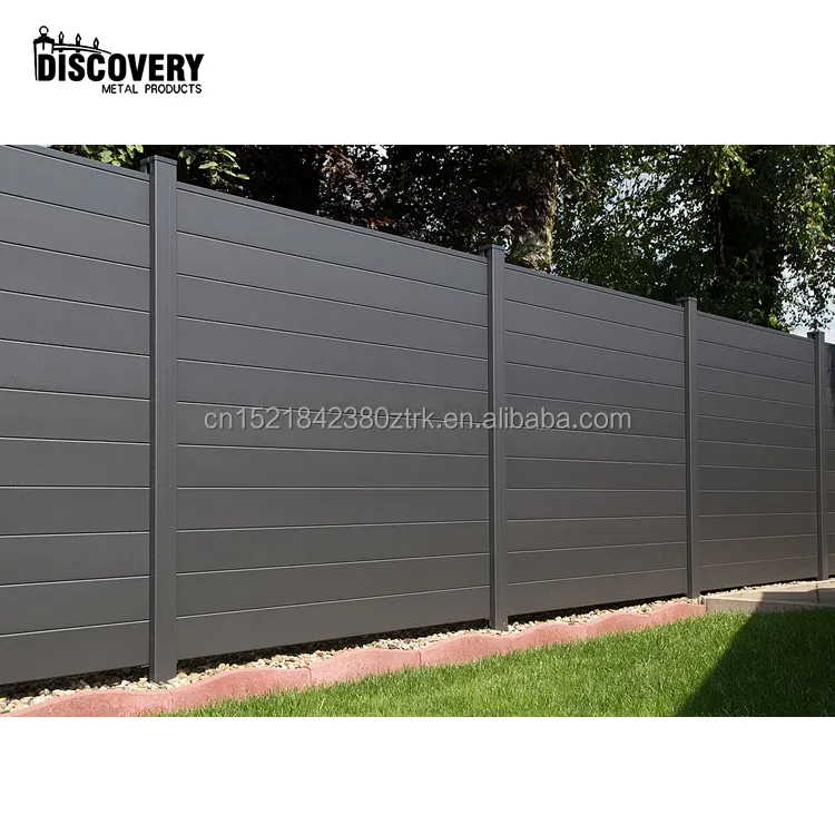 factory custom high quality modern metal garden fence privacy horizontal aluminum fence panels