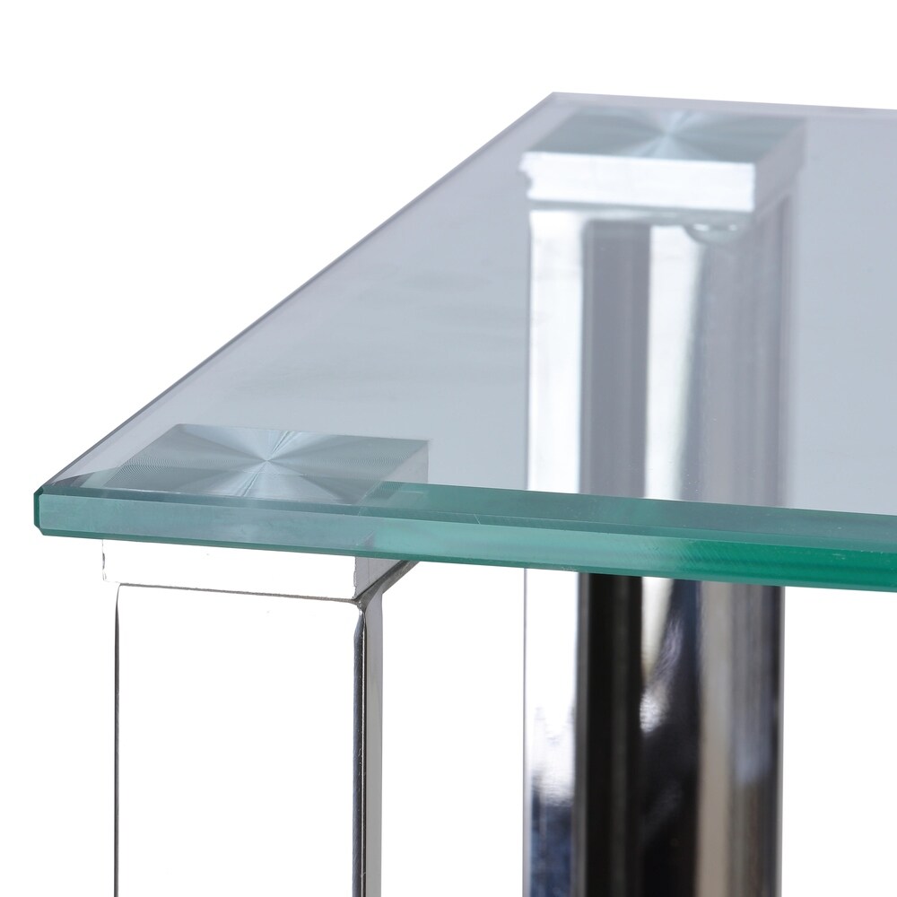 Cortesi Home Melissa Double Shelf Glass Console Table  43\