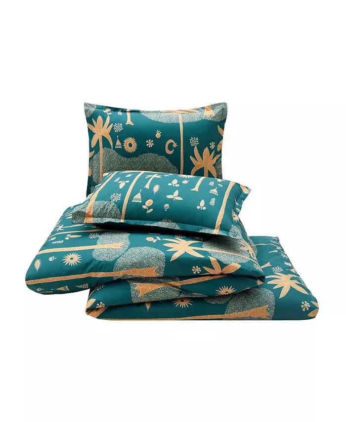 Justina Blakeney Cosmic Desert Cotton 3-Pc Duvet Cover Set， Queen