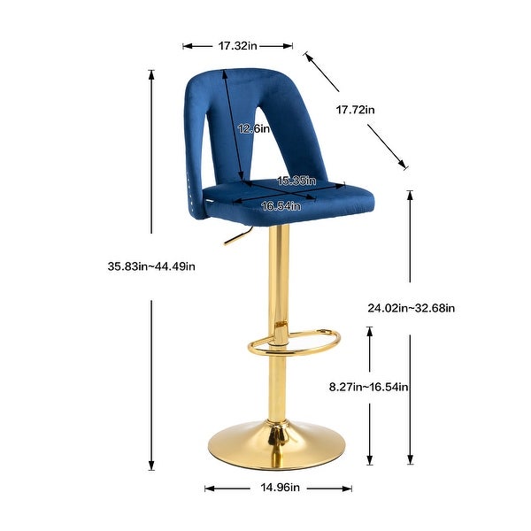 Bar Stools with Back and Footrest， Counter Height Bar Chairs