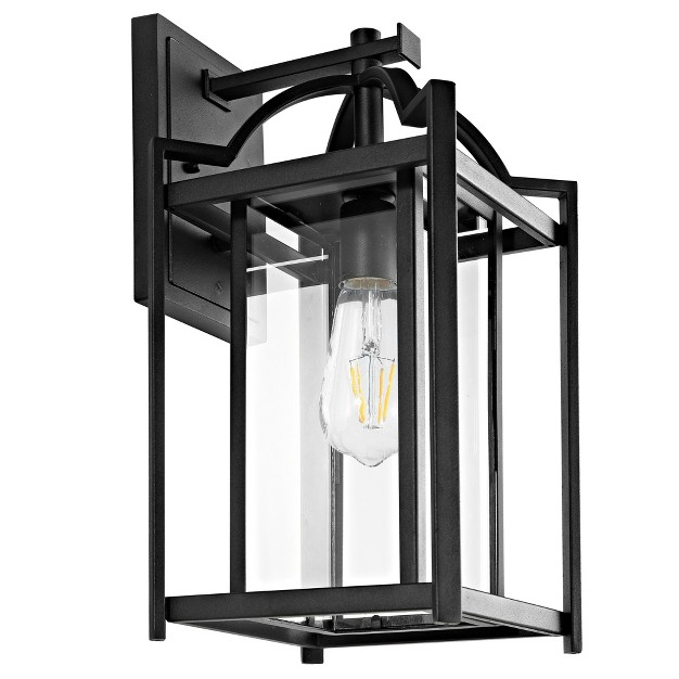 Portar Outdoor Wall Lantern Black Safavieh