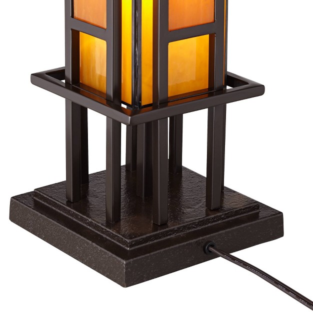 High Bronze Geometric Metal Amber Stained Glass For Bedroom Living Room Bedside Nightstand