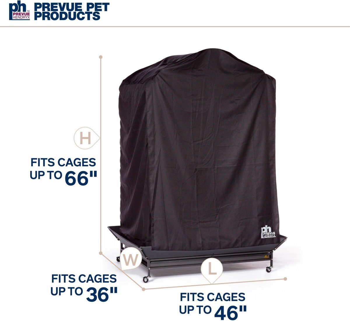 Prevue Pet Products Good Night Bird Cage Cover， Black， X-Large