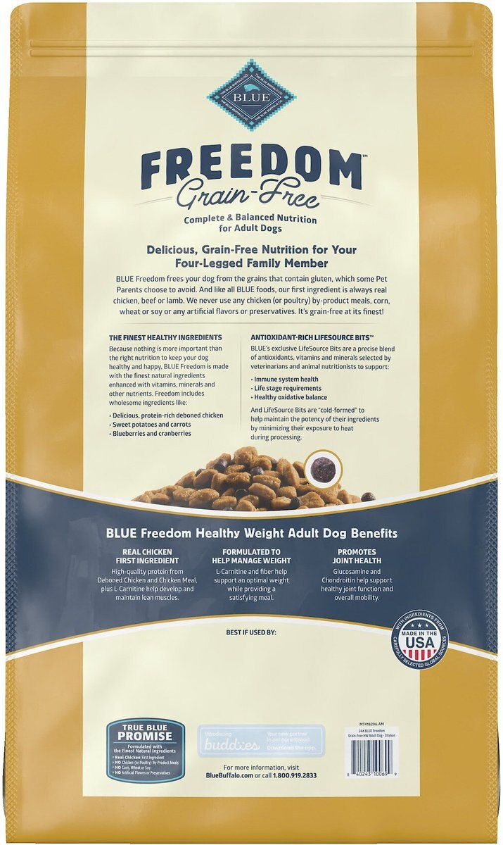 Blue Buffalo Freedom Adult Healthy Weight Chicken Recipe Grain-Free Dry Dog Food