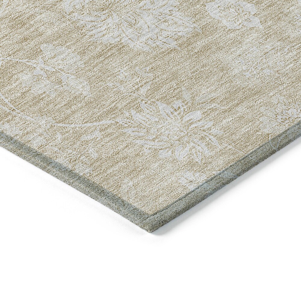 Machine Washable Indoor/ Outdoor Chantille Floral Farmhouse Rug