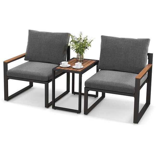 3 PCS Patio Furniture Set Weatherproof Outdoor Conversation Set