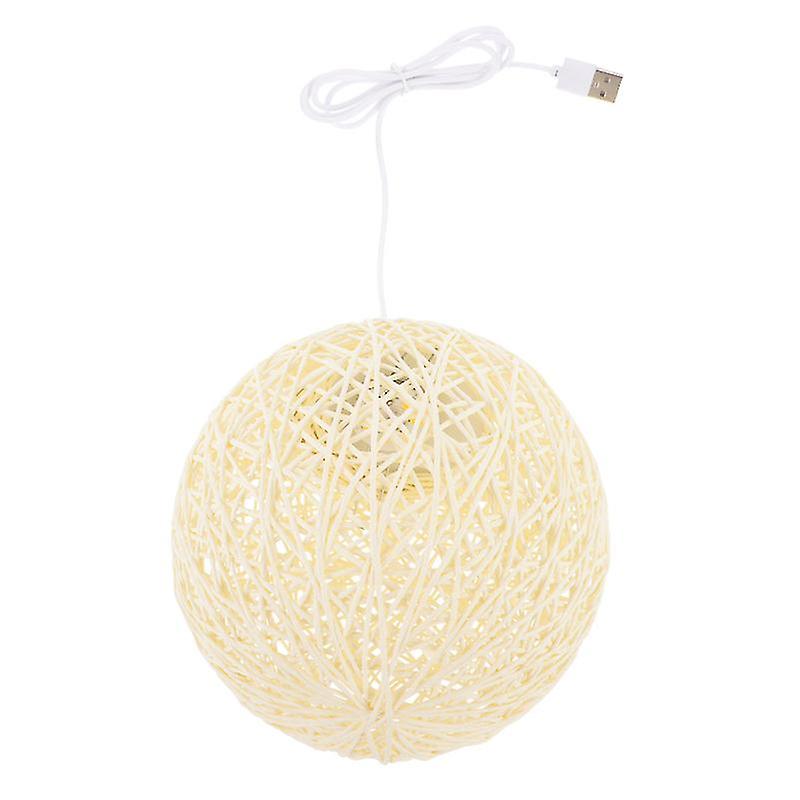 1pc Creative Ball Lamp Rattan Woven Desktop Lamp Desktop Lamp Decor Beige