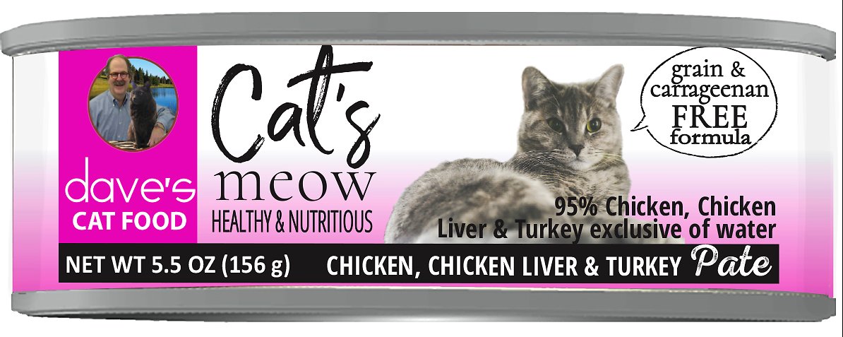 Dave’s Naturally Healthy 95% Chicken， Chicken Liver and Turkey Wet Cat F