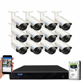 GW Security 16-Channel 8MP 4TB NVR Smart Security Camera System 12 Wired Bullet Cameras 2.8mm-12mm Lens HumanVehicle Detection GW7050MIC12-4T