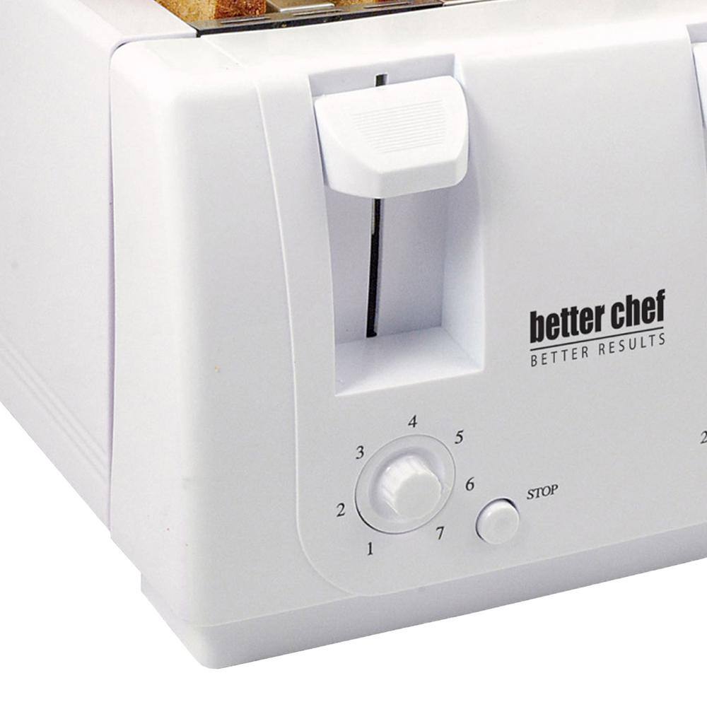 Better Chef 4-Slice White Dual-Control Toaster 98580207M