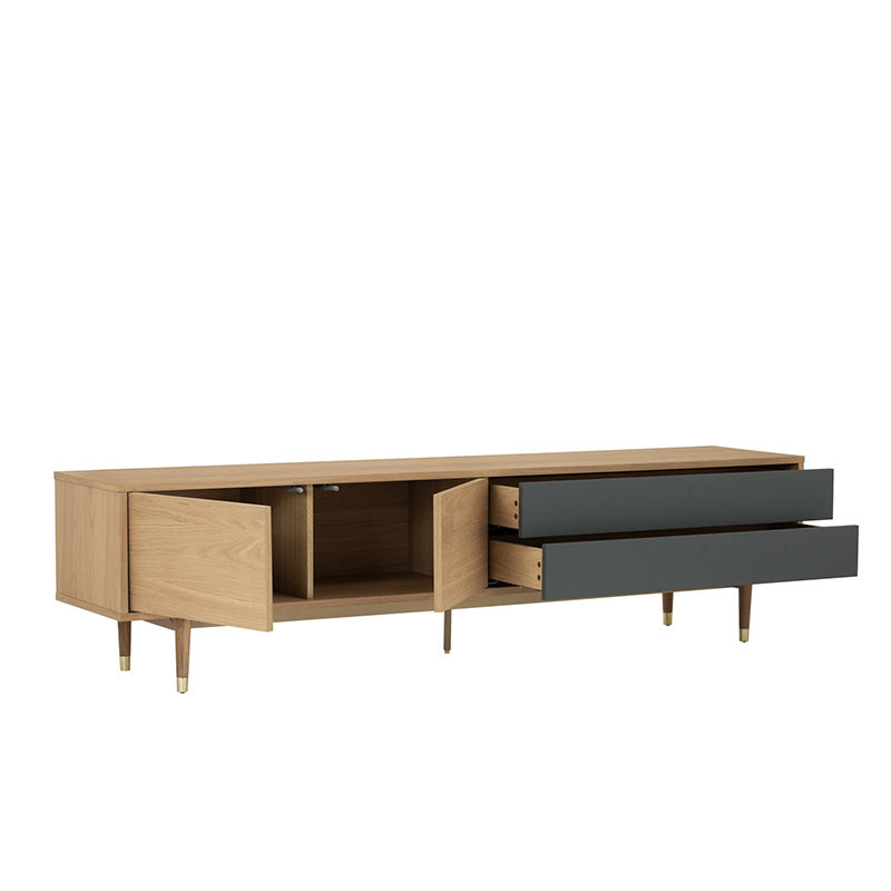 HOUSTON Entertainment TV Unit 200cm -  Natural & Grey