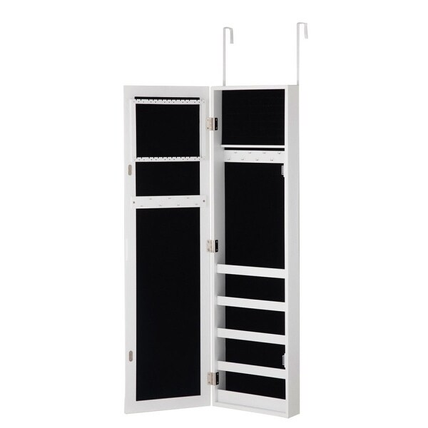 Door and Wall Mounted Armoire Jewelry Cabinet with Full-Length Mirror - 12