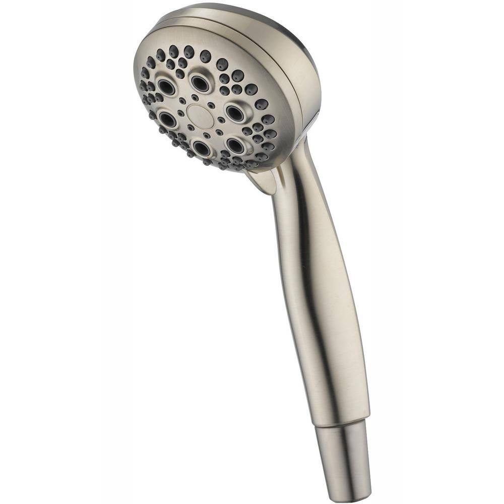 Delta 5-Spray Patterns 1.75 GPM 3.4 in. Wall Mount Handheld Shower Head in Stainless 59434-SS18-PK