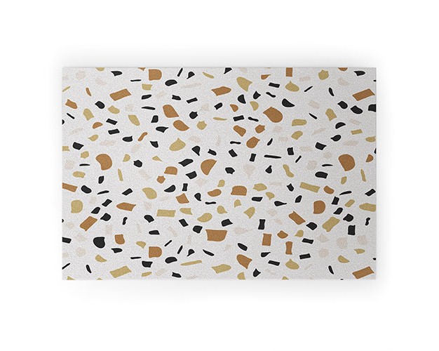 Alisa Galitsyna Beige Terrazzo Looped Vinyl Welcome Mat Society6