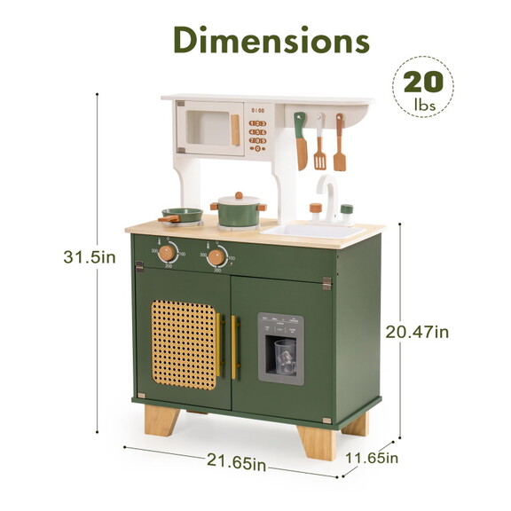 Bohemian style Vintage Green Kitchen Playset  Wond...