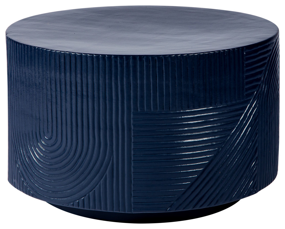 Serenity Textured Ceramic Round Accent Table   Contemporary   Side Tables And End Tables   by Seasonal Living Trading LTD  Houzz