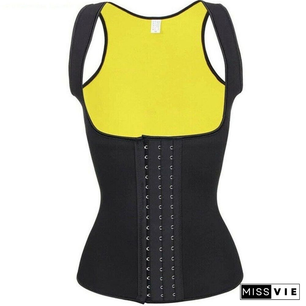 Women Sweat Vest Weight Loss Slimming Waist Trainer Corset Workout Body Shaper Compression Shirt Sport Tank Top