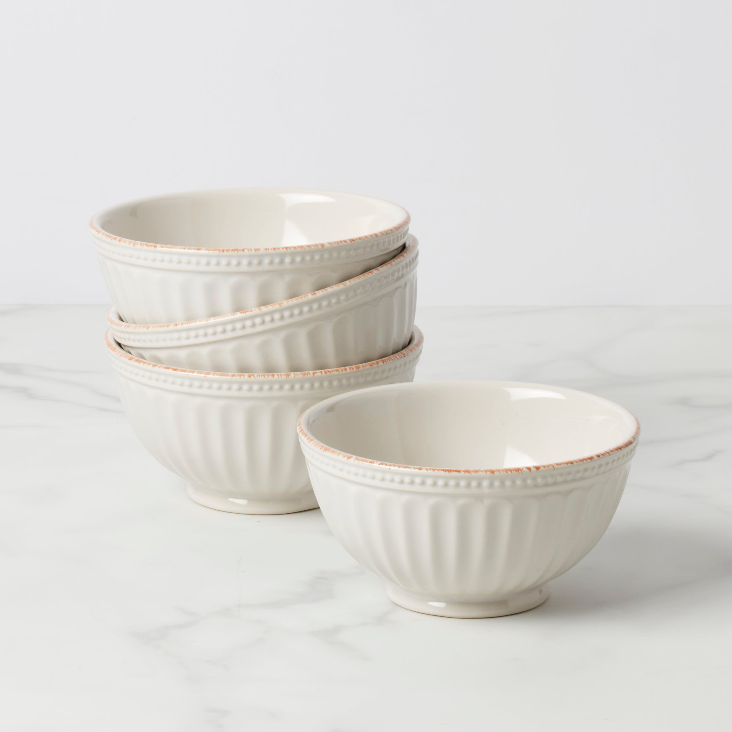 French Perle Groove All-Purpose Bowls, Set of 4