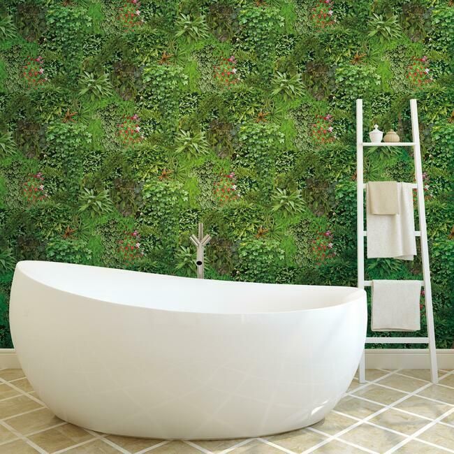 Living Wall Peel & Stick Wallpaper in Green and Black