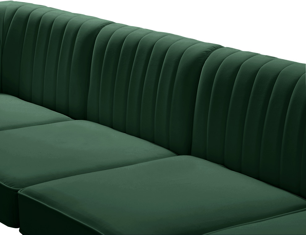 Alina Velvet Modular U Shaped Sectional   Midcentury   Sectional Sofas   by Meridian Furniture  Houzz