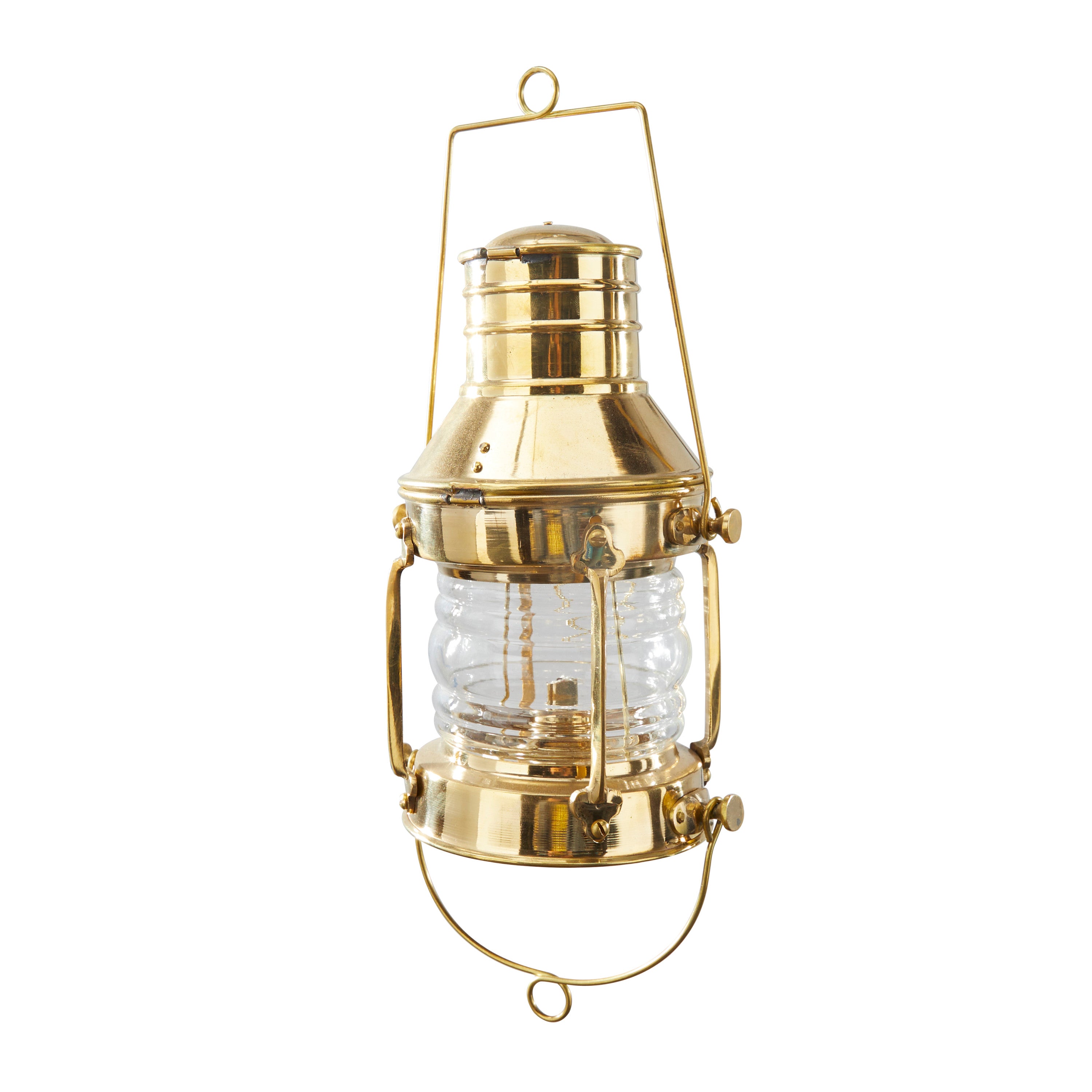 DecMode Gold Brass Candle Lantern with Handle