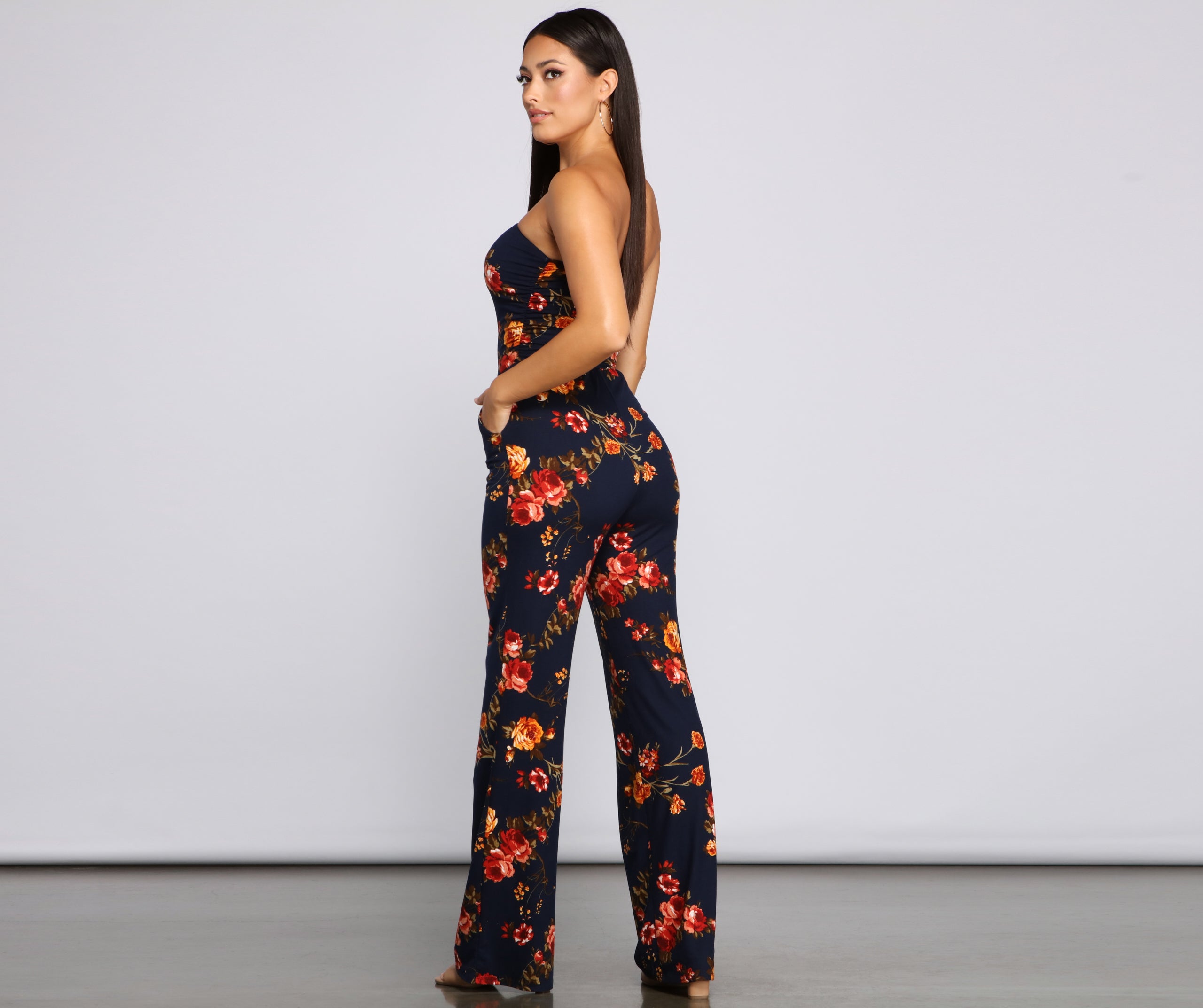 Medallion Marvel Strapless Jumpsuit