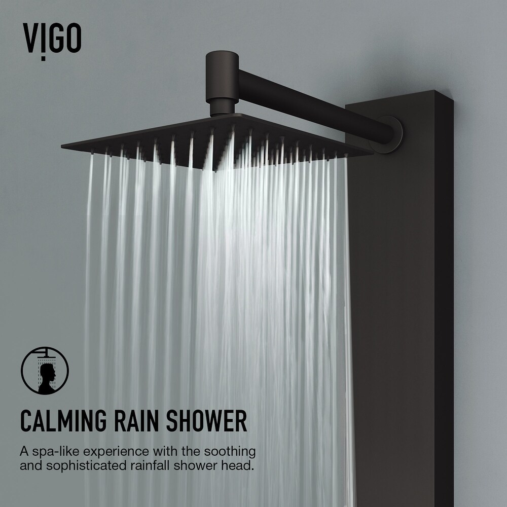 Vigo VG08021 Sutton thermostatic shower panel with shower head  hand