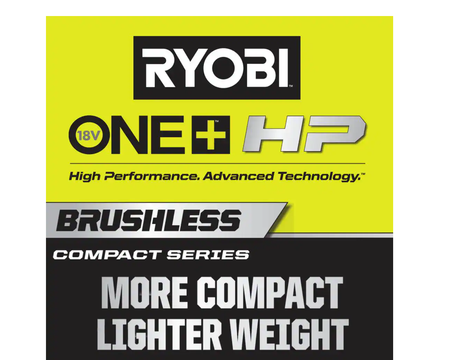 RYOBI PSBCK01K-PSBCS02B ONE+ HP 18V Brushless Cordless Compact 1/2 in. Drill/Driver， Impact Driver， Cut-Off Tool， (2) Batteries， Charger， Bag