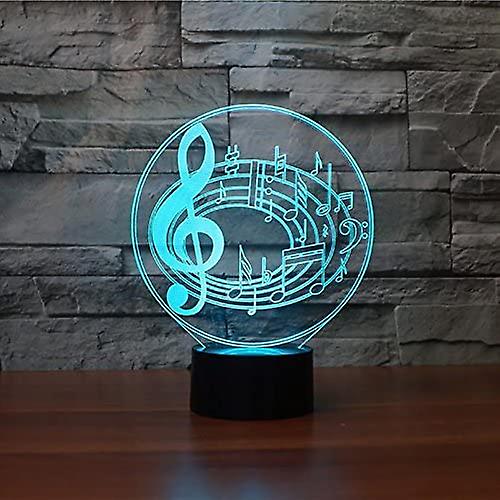 3d Musical Notes Shape Night Light 7 Color Change Led Table Desk Lamp Acrylic Flat Abs Base Usb Charger Home Toy Birthday Xmas Kid Children Gift