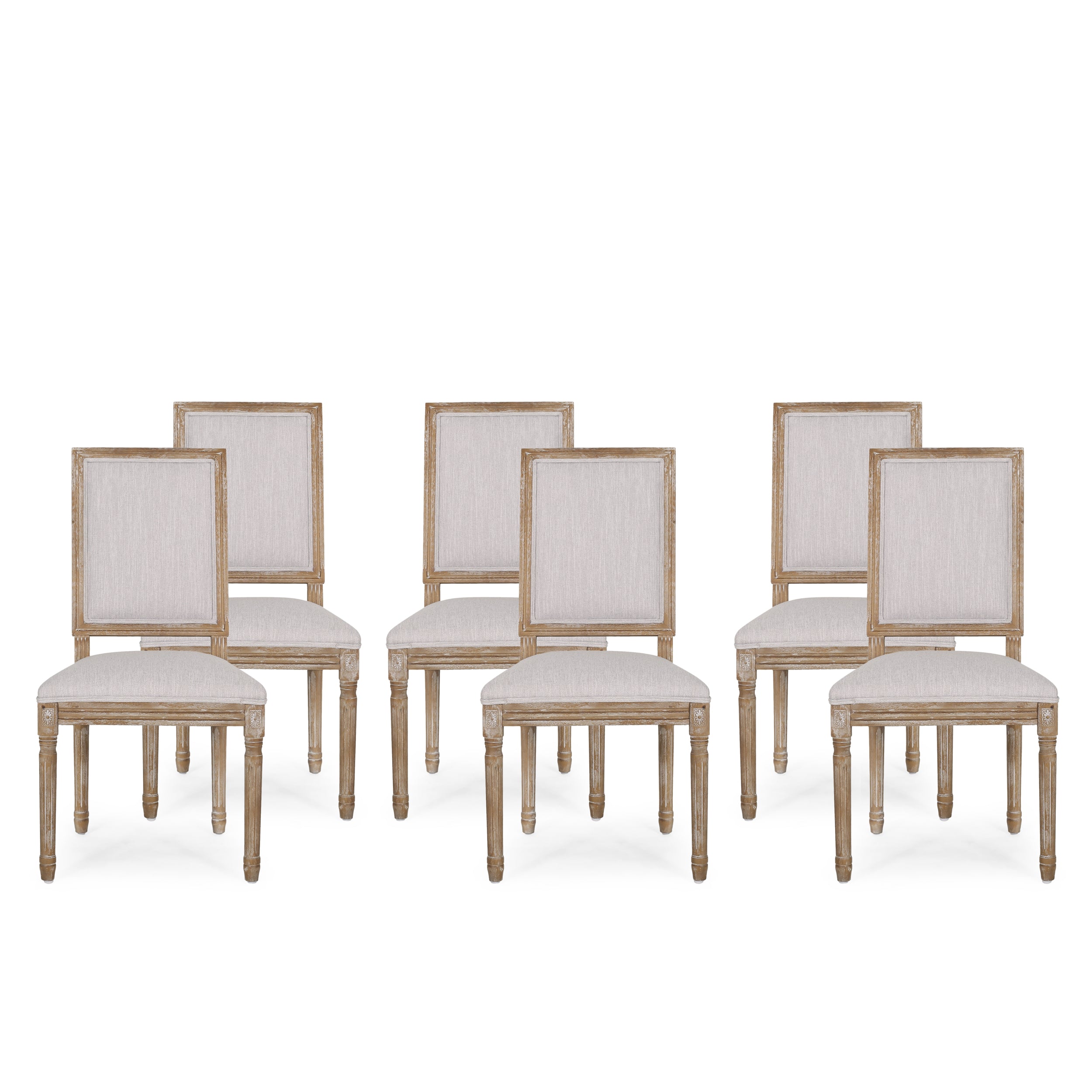 Amy French Country Wood Upholstered Dining Chair (Set of 6)