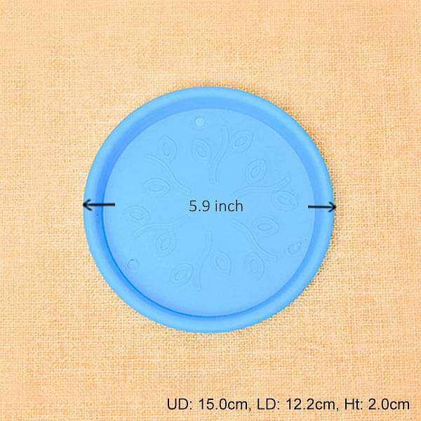 5.9 inch (15 cm) Round Plastic Plate for 6 inch (15 cm) Grower Pots (Sky Blue) (set of 6)