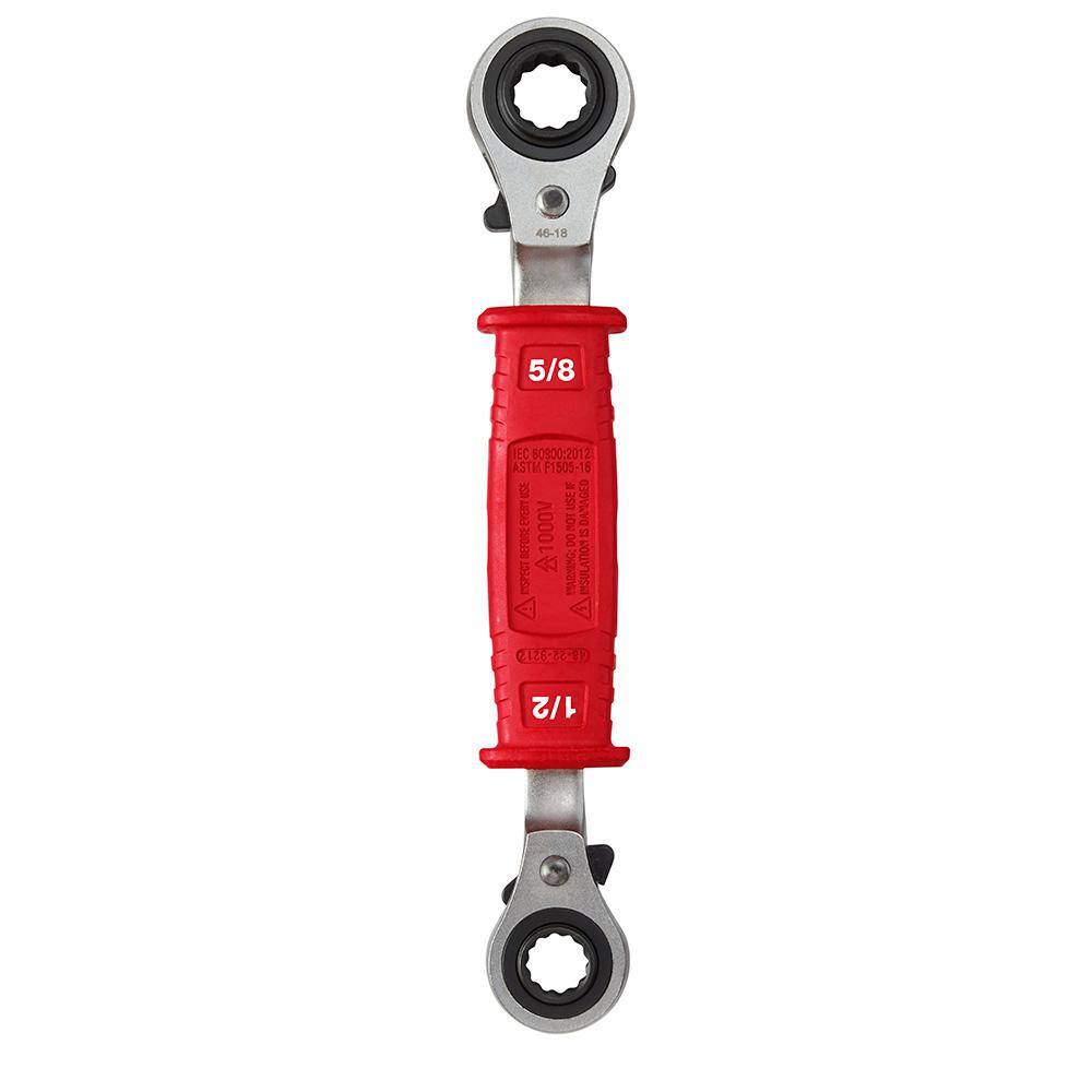 MW 36 oz. 4-in-1 Lineman's Hammer with Lineman's 4-in-1 Insulated Ratcheting Box Wrench 48-22-9040-48-22-9212