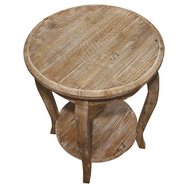 Round End Table Driftwood Brown Alaterre Furniture