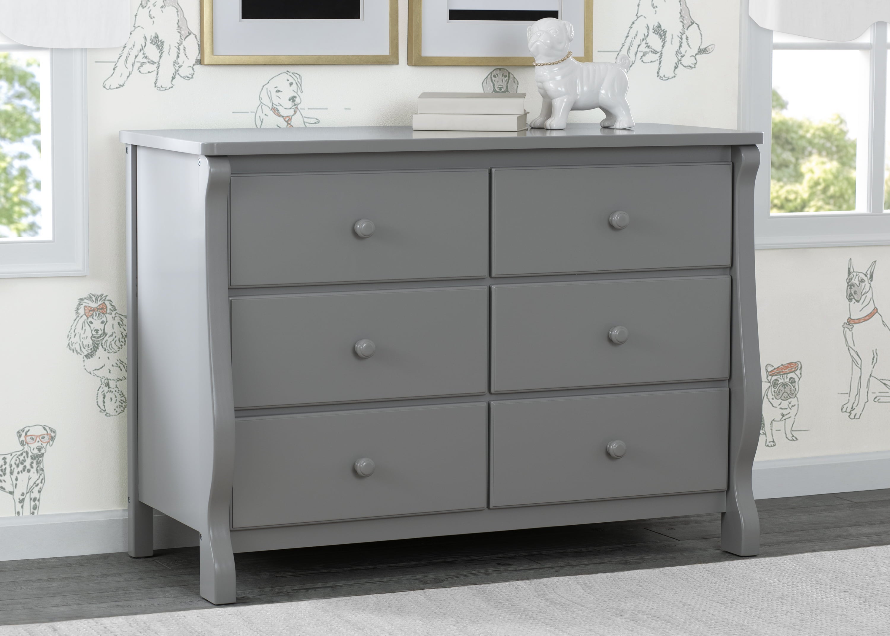 Delta Children 6 Drawer Dresser, Grey