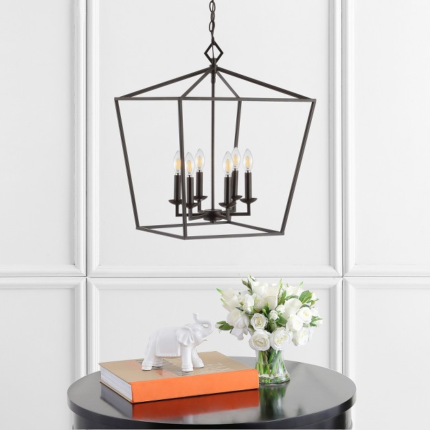 Velsa 6 Light Pendant Oil Rubbed Bronze black Safavieh