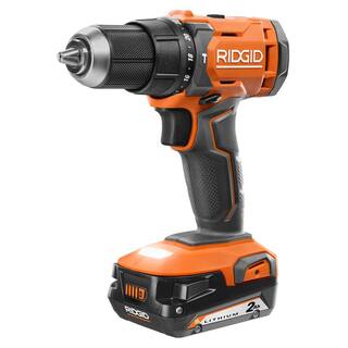 RIDGID 18V Cordless 12 in. Hammer Drill Kit with 2.0 Ah Battery Charger and Bag R860012KN