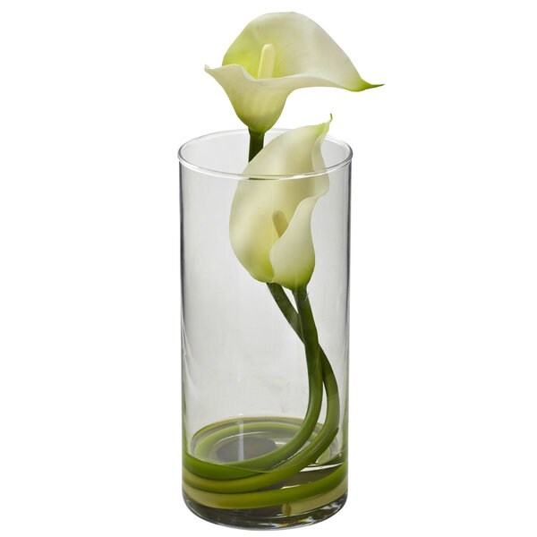 Nearly Natural Double Calla Lily w/Cylinder (Set of 2)