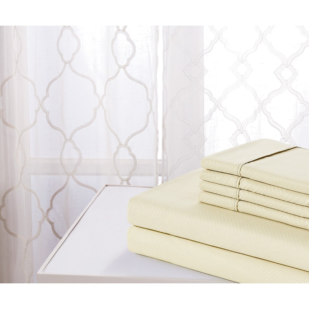 Rayon from Bamboo 4 Piece Luxury Chevron Embossed Sheet Set